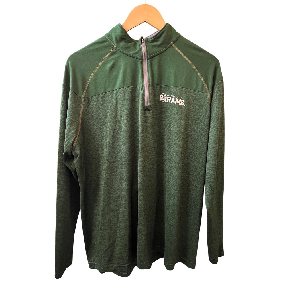 Under Armour Colorado State Rams Mens XL HeatGear 1/4 Zip Pullover Green CSU